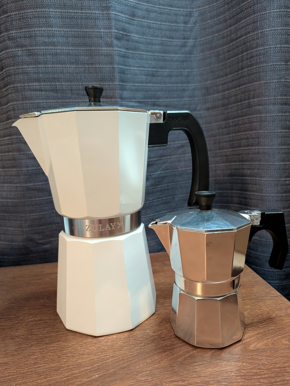 Large White Moka Pot w/ Free Baby Moka Pot